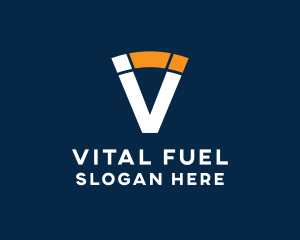 Fuel Meter Letter V logo design