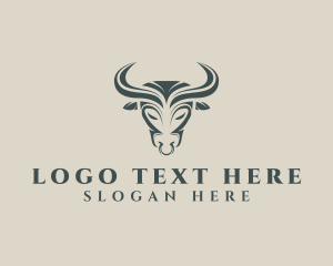 Horn - Elegant Bull Horn logo design