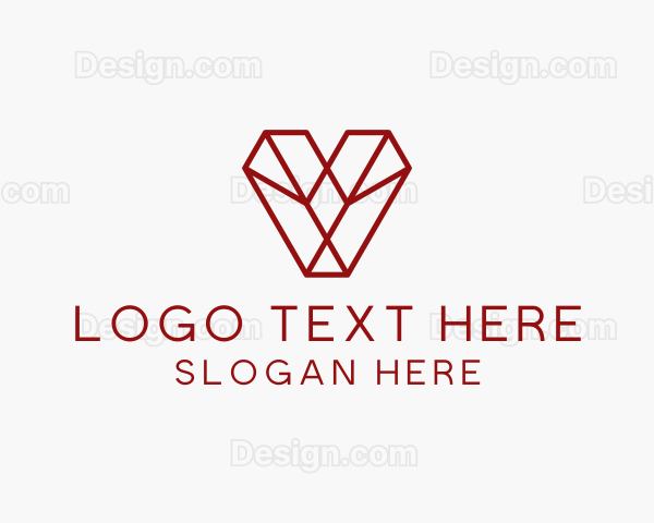 Geometric Diamond Letter V Logo