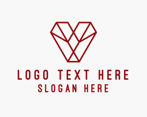 Geometric Diamond Letter V logo