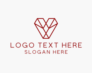 Geometric Diamond Letter V logo