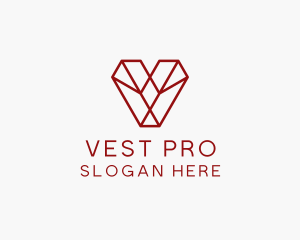 Geometric Diamond Letter V logo design