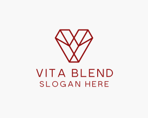 Geometric Diamond Letter V logo design