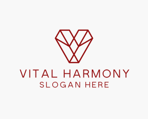 Geometric Diamond Letter V logo design