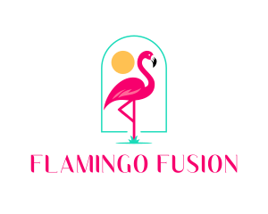 Tropical Flamingo Bird logo