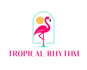 Tropical Flamingo Bird logo