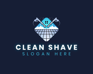 Floor Power Washing Cleaner logo design