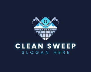 Floor Power Washing Cleaner logo design