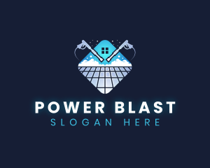 Floor Power Washing Cleaner logo design