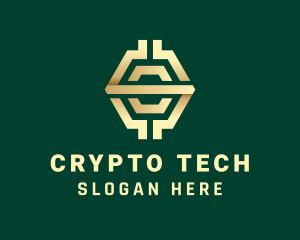 Crypto Coin Hexagon logo design