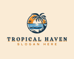 Tropical Beach Getaway logo design