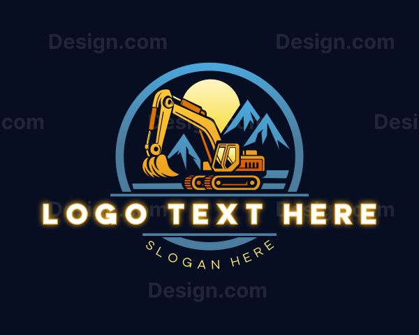 Mountain Excavator Machinery Logo