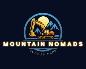 Mountain Excavator Machinery logo design