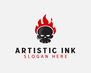 Fire Skull Tattoo logo