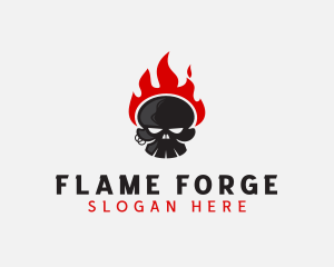 Fire Skull Tattoo logo design