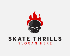 Fire Skull Tattoo logo design