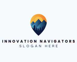 Outdoor Mountain Navigation logo design