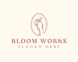 Botanical Flora Hand logo design