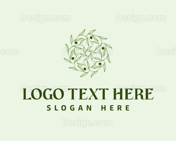 Abstract Olive Leaves Logo