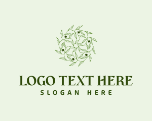 Abstract Olive Leaves logo