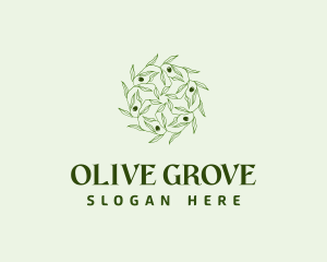 Abstract Olive Leaves logo