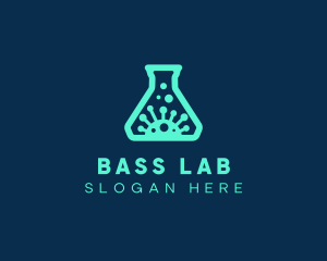 Virus Laboratory Flask logo design