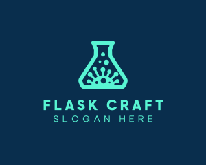 Virus Laboratory Flask logo design