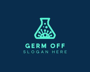 Virus Laboratory Flask logo design