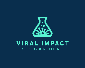 Virus Laboratory Flask logo design