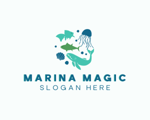 Underwater Marine Animals logo design