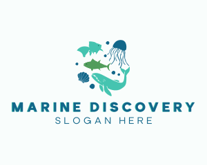 Underwater Marine Animals logo design