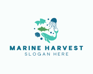 Underwater Marine Animals logo design