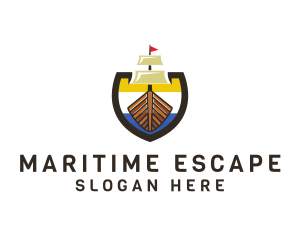 Maritime Galleon Ship logo design