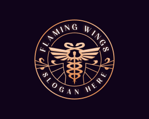 Health Hospital Caduceus logo design