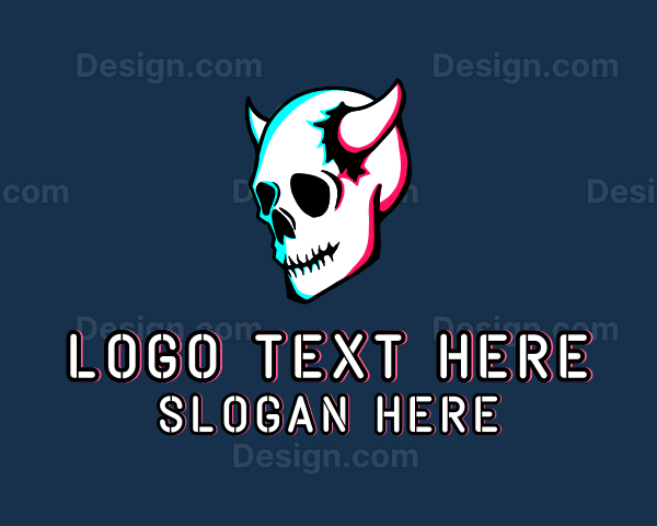 Skull Demon Horns Logo