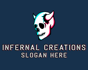 Skull Demon Horns  logo design