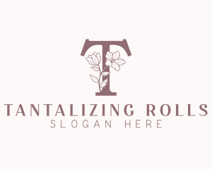 Wellness Flower Spa Letter T logo design