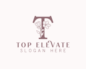 Wellness Flower Spa Letter T logo design