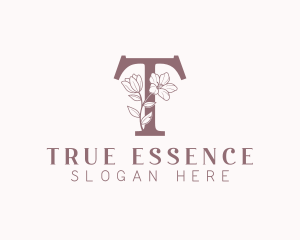 Wellness Flower Spa Letter T logo design