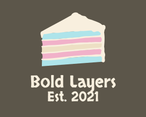 Blue Pink Layer Cake logo design