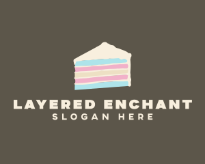 Blue Pink Layer Cake logo design