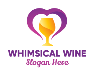 Heart Wine Goblet logo design