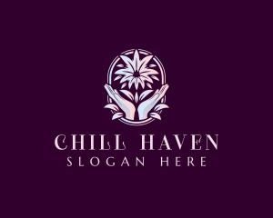 Flower Hand Relaxation logo design