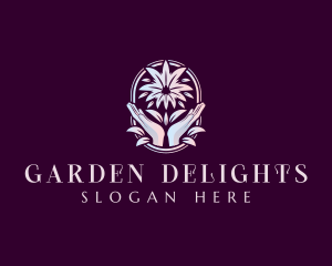 Flower Hand Relaxation logo design