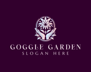 Flower Hand Relaxation logo design