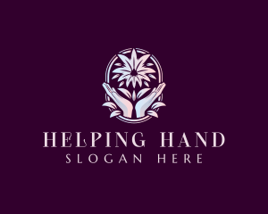 Flower Hand Relaxation logo design