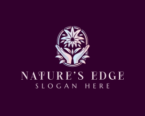 Flower Hand Relaxation logo design