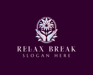 Flower Hand Relaxation logo design