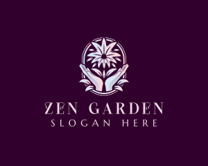 Flower Hand Relaxation logo design