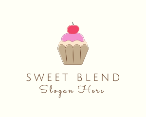 Sweet Cherry Cupcake  logo design